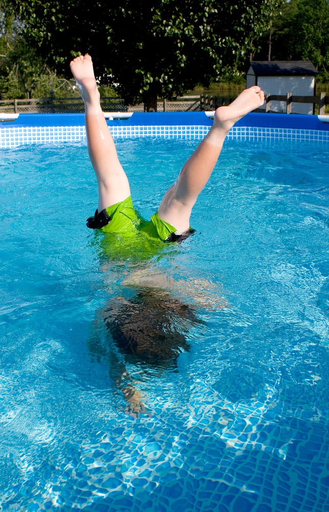 swimming pool handstand