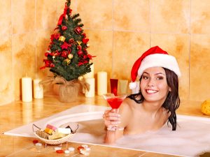 christmas in hot tub