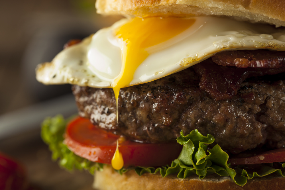 burger with an egg